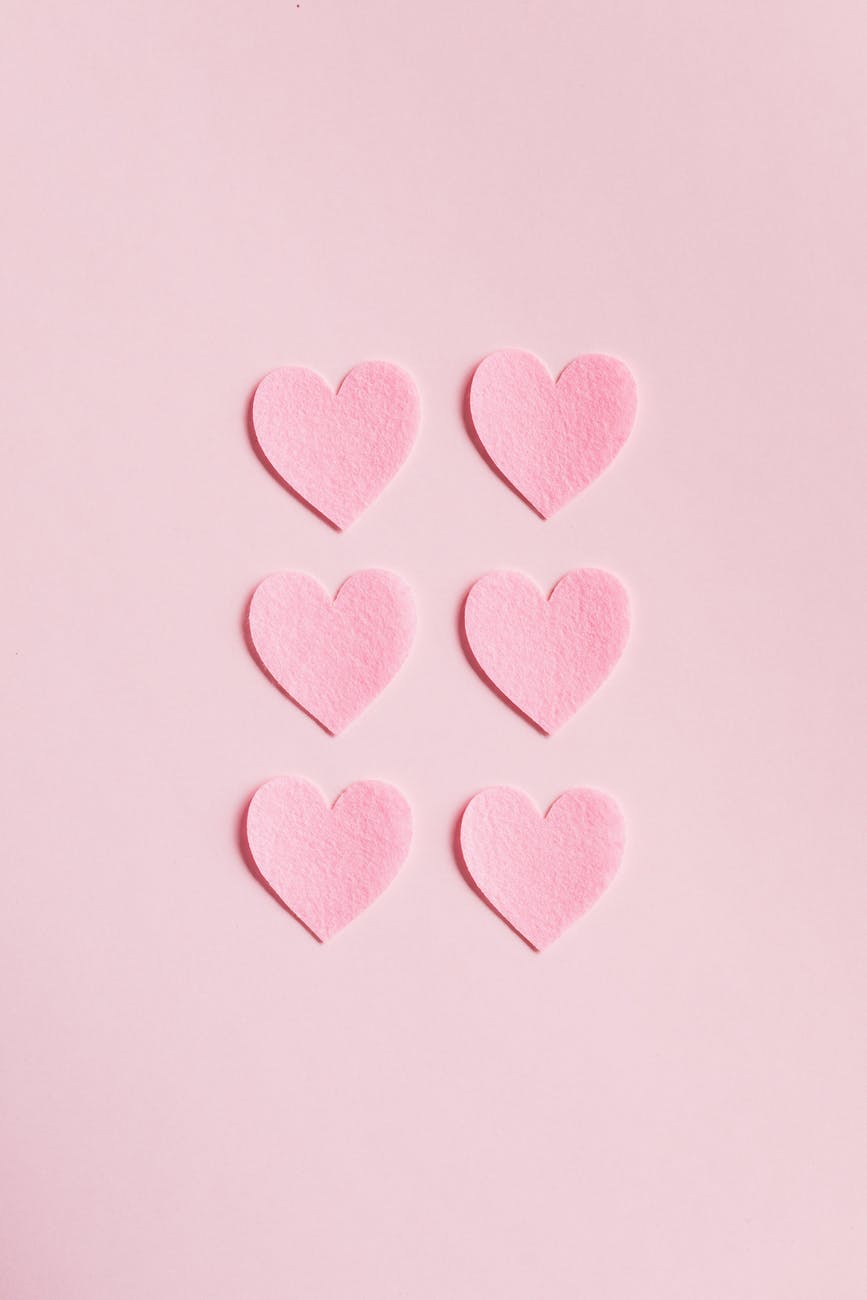 pink heart shaped on pink surface